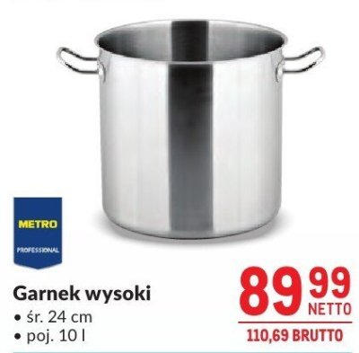 Garnek wysoki ze stali nierdzewnej 12 l promocja w Makro