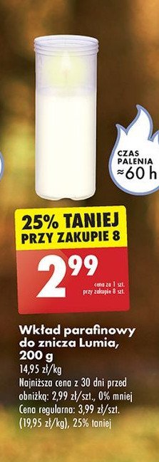 Wkład parafinowy 200 g Lumia promocja w Biedronka