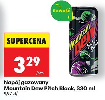 Napój gazowany Mountain Dew Pitch Black, 330 ml promocja w Biedronka