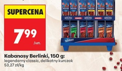 Kabanosy Berlinki, 150 g: legendarny classic, delikatny kurczak promocja w Biedronka