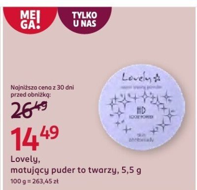 Puder Lovely matujący do twarzy, 5,5 g promocja w Rossmann