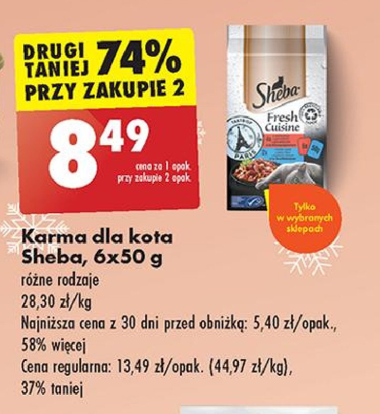 Karma dka kota wołowina-biała ryba Sheba fresh cuisine promocja w Biedronka