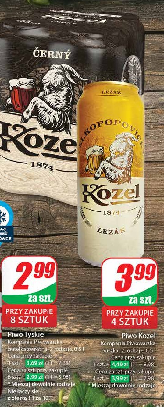 Piwo Kozel Cerny promocja w Dino