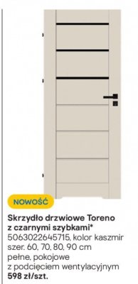 Skrzydło drzwiowe Toreno z czarnymi szybkami promocja w Castorama