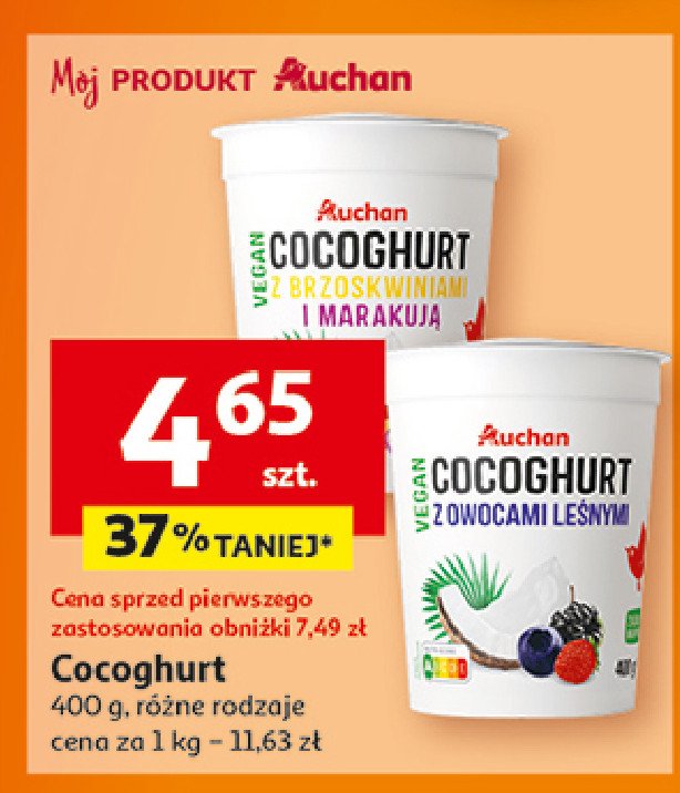 Cocoghurt z marakują Auchan różnorodne (logo czerwone) promocja