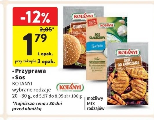 Mieszanka przypraw burger bbq Kotanyi promocja