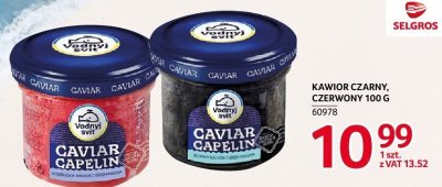 Kawior czarny, czerwony 100g promocja w Selgros