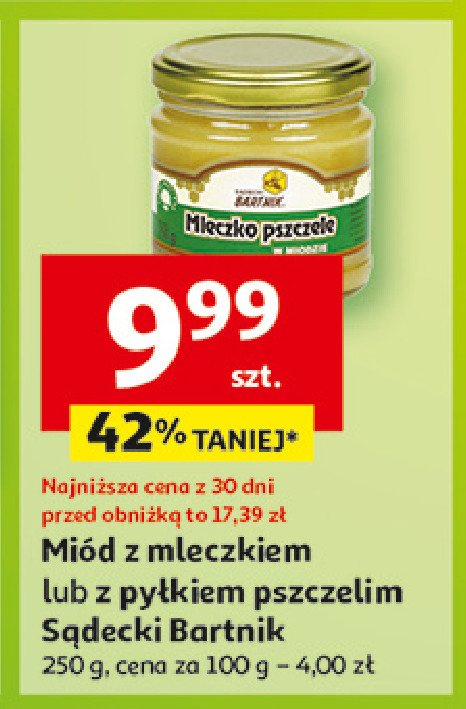 Pyłek kwiatowy w miodzie Bartnik sądecki promocja w Auchan