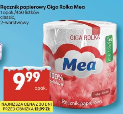 Ręcznik papierowy Giga Rolka Mea 1opak./460 listków classic, 2-warstwowy promocja w Delikatesy Centrum