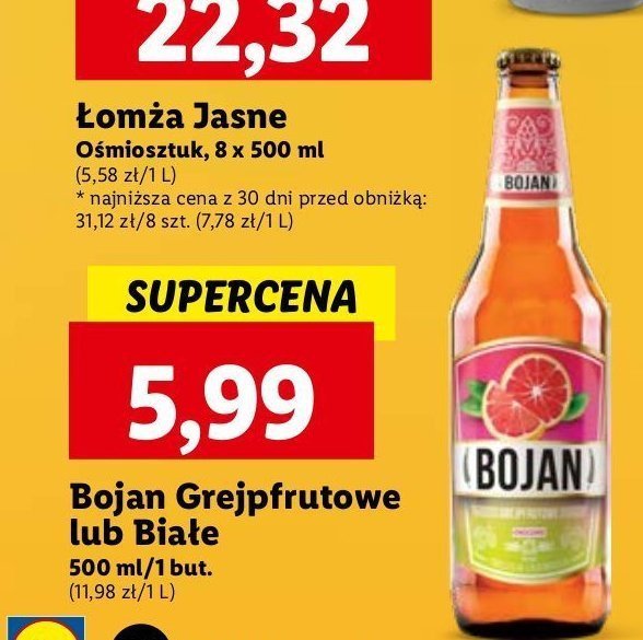 Piwo Bojan grepfrutowe promocja