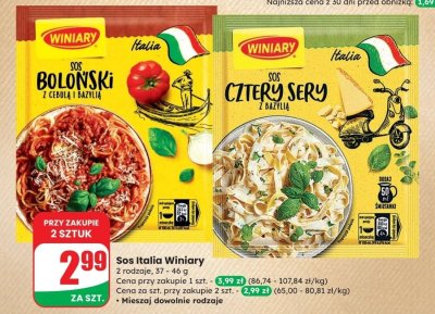 Sos Italia Cztery Sery z bazylią promocja w Dino