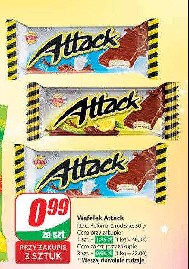 Wafelek mleczny ATTACK promocja