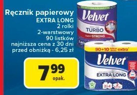 Ręcznik papierowy Velvet turbo promocja w Carrefour