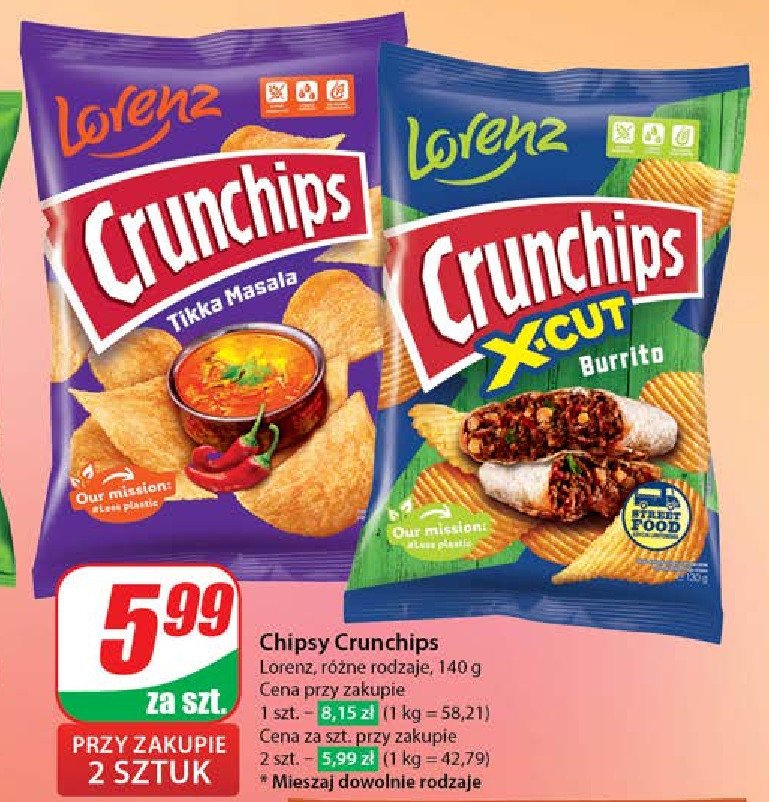Chipsy burrito Crunchips x-cut promocja