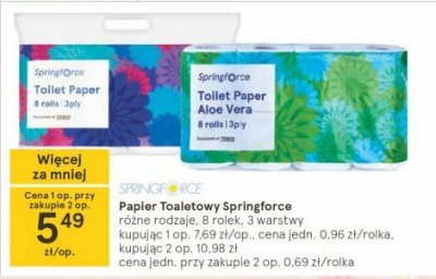 Papier toaletowy aloeosowy Springforce promocja