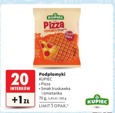 Podpłomyki smak truskawka i śmietanka Kupiec promocja w Intermarche