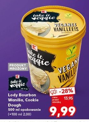 Lody bourbon vanilla K-classic takie it veggie promocja w Kaufland
