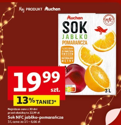 Sok NFC jabłko-pomarańcza Auchan promocja w Auchan