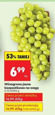 Winogrono jasne bezpestkowe na wagę promocja w Biedronka