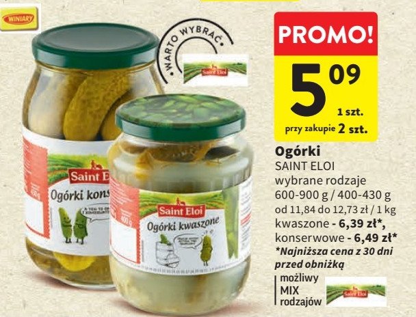 Ogorki konserwowe Saint eloi promocja