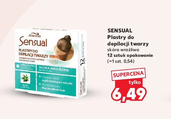 Plastry do depilacji twarzy aloes sk贸ra wra偶liwa Joanna sensual promocja