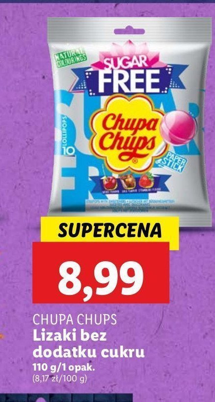 Lizaki CHUPA CHUPS SUGAR FREE promocja