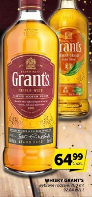 Whisky GRANT'S wybrane rodzaje promocja w Groszek