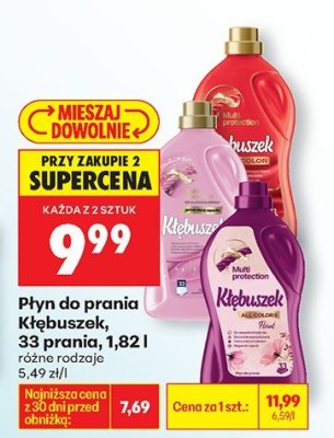 Płyn do prania Kłębuszek, do prania, 1,82 l promocja w Biedronka