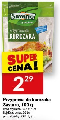 Przyprawa do kurczaka Savarro, 180 g promocja w Twój Market