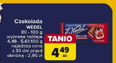 Czekolada mleczna truskawkowa Wedel promocja