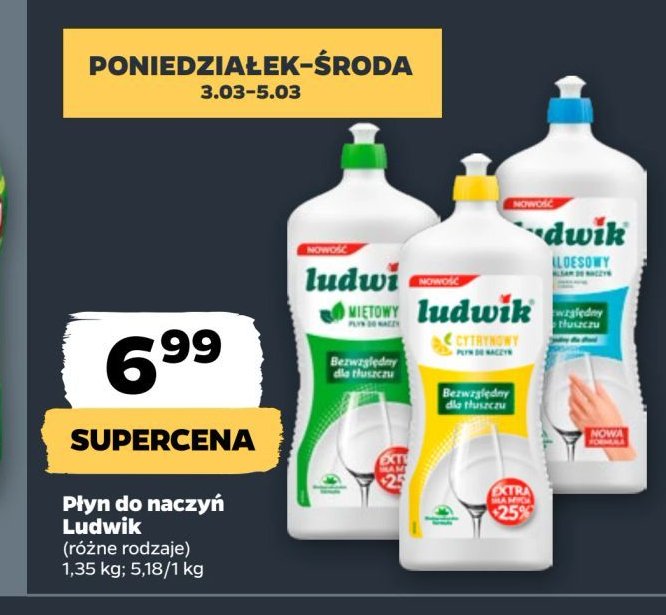 Płyn do mycia naczyń cytrynowy Ludwik promocja w Netto