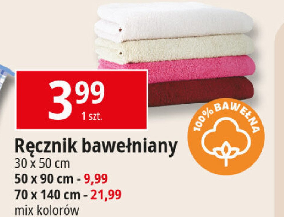 Ręcznik bawełniany 70 x 140 cm promocja