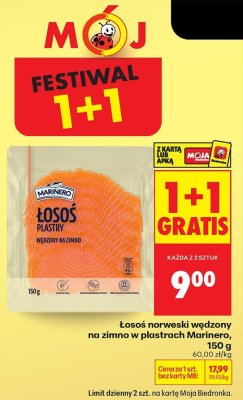 Łosoś norweski wędzony na zimno w plastrach 150g promocja w Biedronka