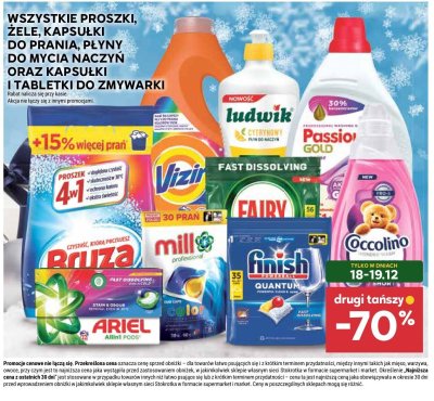 Środki do prania, płyny do mycia naczyń oraz kapsułki i tabletki do zmywarki różne rodzaje promocja w Stokrotka