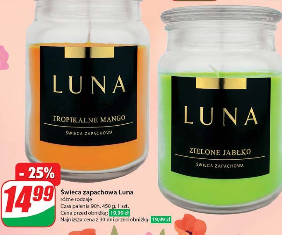 Świeca tropikalne mango LUNA promocja w Dino