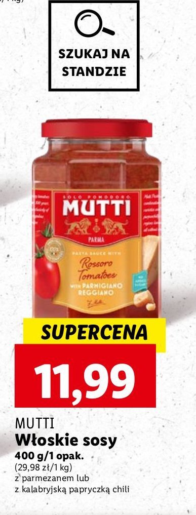 Sos pomidorowy parmigiano reggiano Mutti promocja