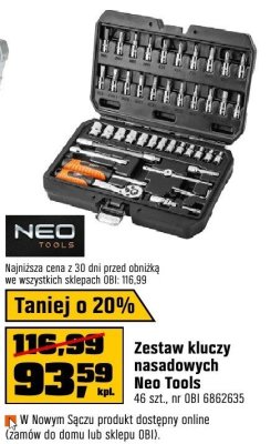 Zestaw kluczy nasadowych Neo Tools promocja w OBI