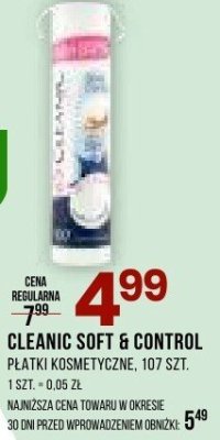 Płatki kosmetyczne CLEANIC SOFT & CONTROL promocja w Drogerie Natura