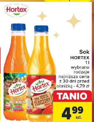 Sok jabłkowy Hortex promocja w Carrefour Market