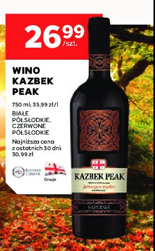 Wino czerwone półsłodkie Kazbek peak alazani valley promocja