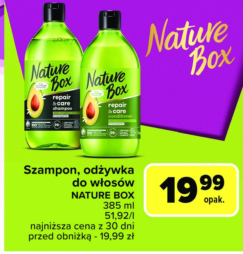 Szampon avocado Nature box promocja