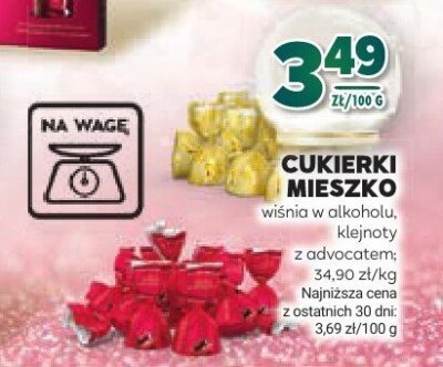 Cukierki mieszko wiśnia w alkoholu z adwokatem promocja w Stokrotka