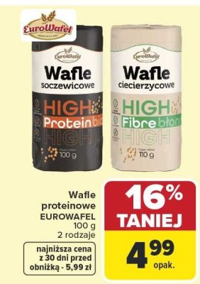 Wafle proteinowe soczewicowe HIGH Protein EUROWAFEL promocja w Carrefour