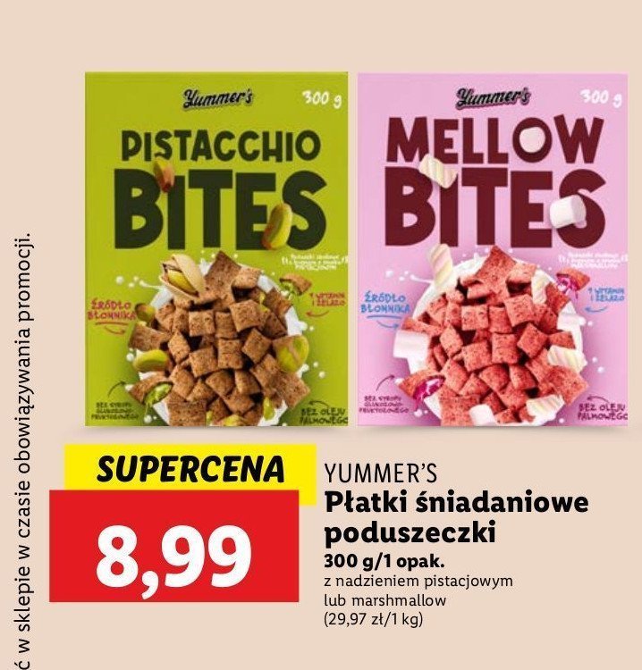 Płatki poduszeczki pistacjowe YUMMER'S promocja