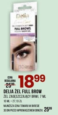 Żel DELIA ŻEL FULL BROW zabarszczający brwi, 7 ml promocja w Drogerie Natura