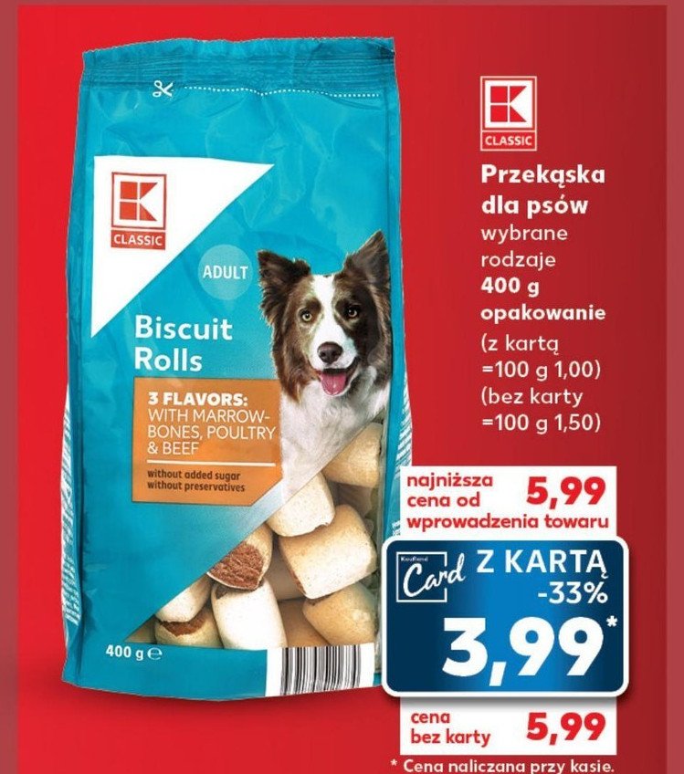 Przekąska dla psa biscuit-rolls K-classic promocja