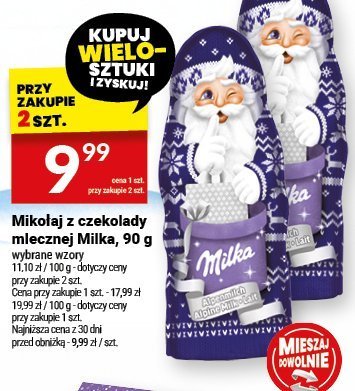 Mikołaj z czekolady mlecznej Milka promocja w Twój Market