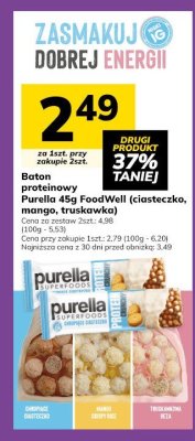 Baton proteinowy Purella 45g FoodWell (ciasteczko, mango, truskawka) promocja w Hitpol
