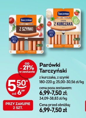 Parówki Tarczyński z kurczaka, z szynki promocja w Żabka