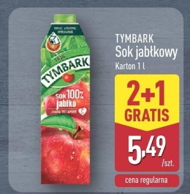 Sok jabłkowy 2+1 GRATIS promocja w Aldi